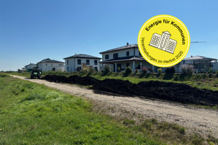 Blick in ein Neubaugebiet. Kalte Nahwärme als Möglichkeit einer nachhaltigen Wärmeversorgung.