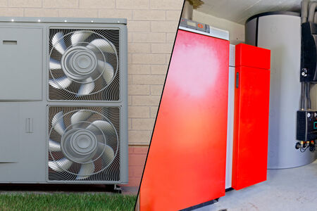 Waermepumpe und Heizkessel